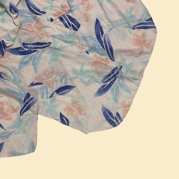 Vintage 70s/80s tropical blouse, size 42 KBJ Wear California pink & blue shirt - Picture 2 of 9